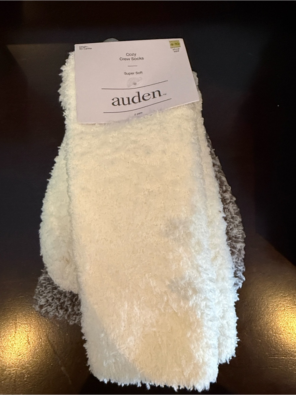 Auden Cozy Crew Socks - Ivory & Taupe Set